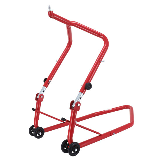 Lève moto / béquille de stand moto avant fixation sous té de fourche acier rouge