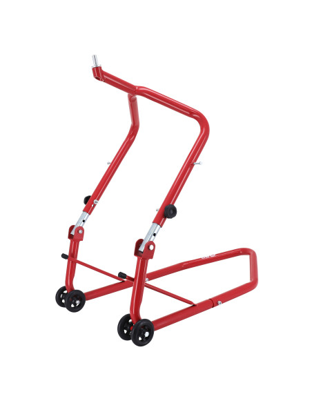 Lève moto / béquille de stand moto avant fixation sous té de fourche acier rouge