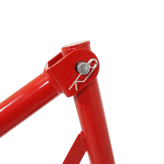 Lève moto / béquille de stand avant fixation sous te de fourche acier rouge (hauteur 68 cm)