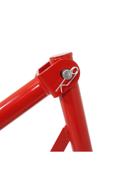Lève moto / béquille de stand avant fixation sous te de fourche acier rouge (hauteur 68 cm)