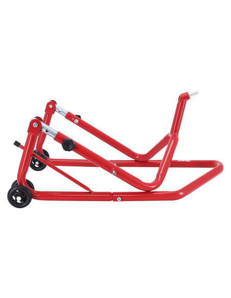 Lève moto / béquille de stand moto avant fixation sous té de fourche acier rouge