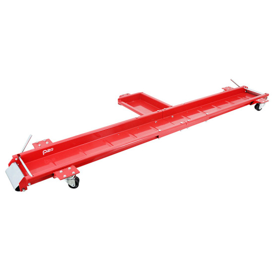 Range moto universel grand modèle acier rouge à roulettes (dimension rail 200x20 cm)