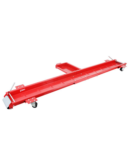 Range moto universel grand modèle acier rouge à roulettes (dimension rail 200x20 cm)