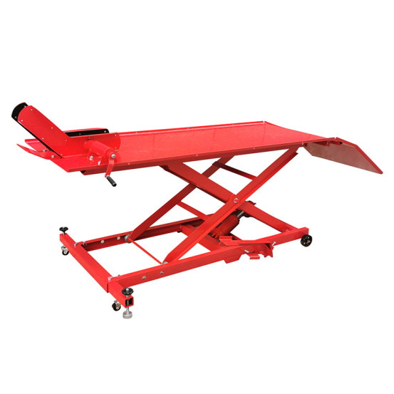Pont élévateur / table moto universel acier rouge plateau 180x60 cm
