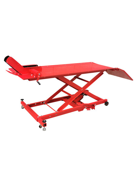 Pont élévateur / table moto universel acier rouge plateau 180x60 cm