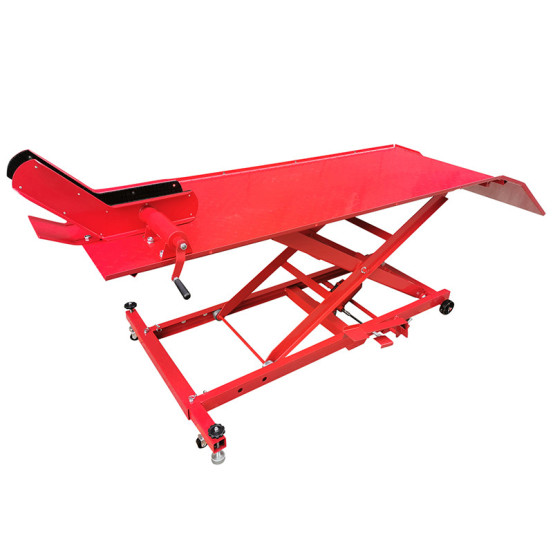 Pont élévateur / table moto universel acier rouge plateau 180x60 cm