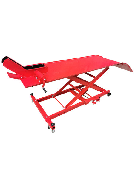 Pont élévateur / table moto universel acier rouge plateau 180x60 cm