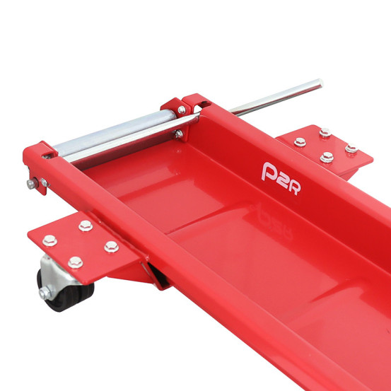 Range moto universel grand modèle acier rouge à roulettes (dimension rail 200x20 cm)