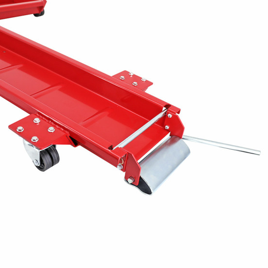 Range moto universel grand modèle acier rouge à roulettes (dimension rail 200x20 cm)