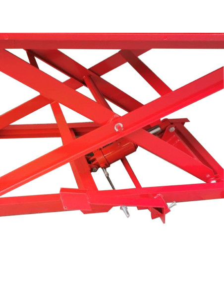 Pont élévateur / table moto universel acier rouge plateau 180x60 cm