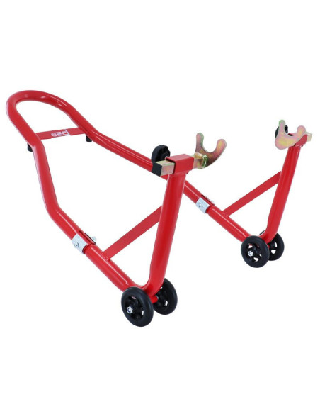 Lève moto / béquille de stand arrière universel renforcé acier rouge avec support en v