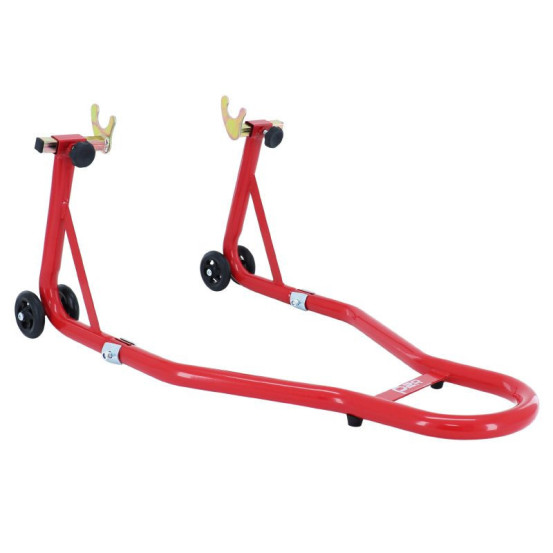 Lève moto / béquille de stand arrière universel renforcé acier rouge avec support en v