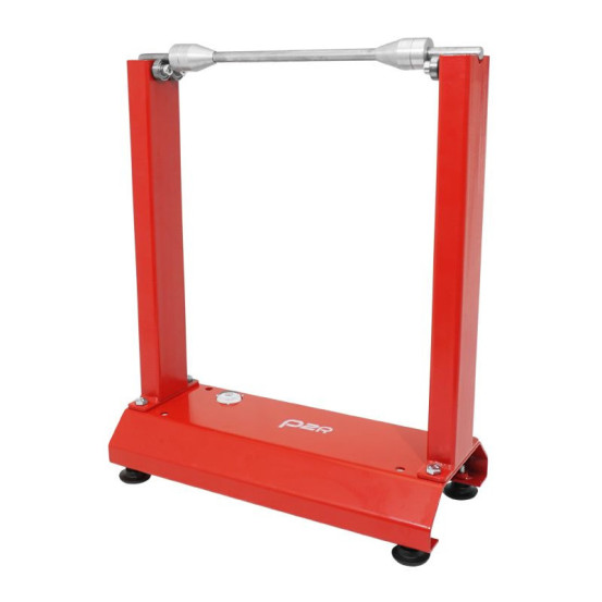 Equilibreuse de roue / pneu moto statique acier rouge (diam cone de 12 à 30mm / hauteur Max 51cm)