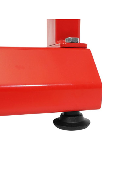 Equilibreuse de roue / pneu moto statique acier rouge (diam cone de 12 à 30mm / hauteur Max 51cm)