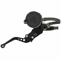 Maitre cylindre de frein avant moto universel avec bocal separé diam 45mm alu CNC Noir (course réglable 6 positions) 2