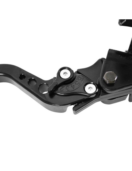 Maitre cylindre de frein avant moto universel avec bocal separé diam 45mm alu CNC Noir (course réglable 6 positions)