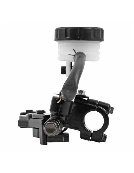 Maitre cylindre de frein avant moto universel avec bocal separé diam 45mm alu CNC Noir (course réglable 6 positions)