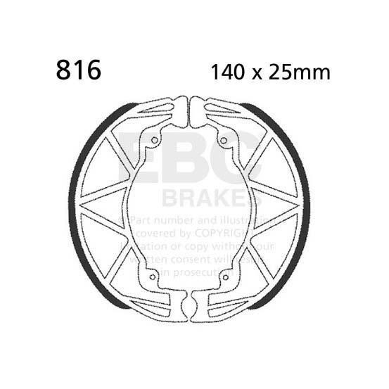 Machoires de frein EBC BRAKES 816 standards - APRILIA - DERBI - ITALJET - PIAGGIO - VESPA