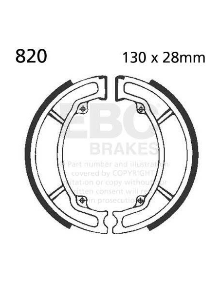 Machoires de frein EBC BRAKES 820 standards - SYM