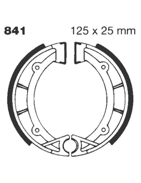 Machoires de frein EBC BRAKES 841G rainurées - APRILIA - BETA - CAGIVA - FANTIC