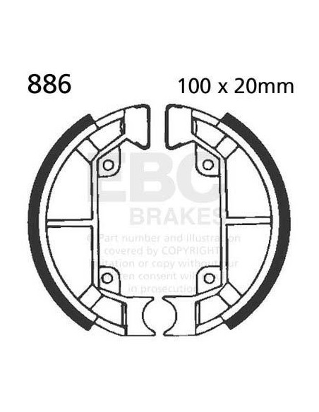 Machoires de frein EBC BRAKES 886 standards - GILERA - PIAGGIO