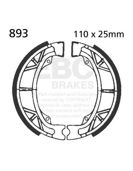 Machoires de frein EBC BRAKES 893 standards - BENELLI - BETA - MALAGUTI