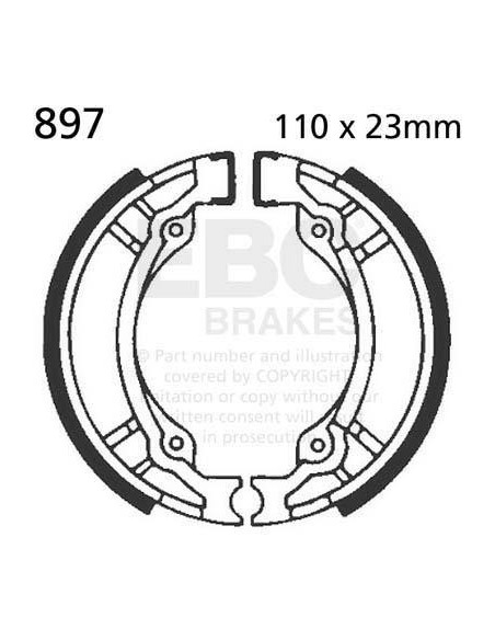 Machoires de frein EBC BRAKES 897 standards - PGO - SUZUKI