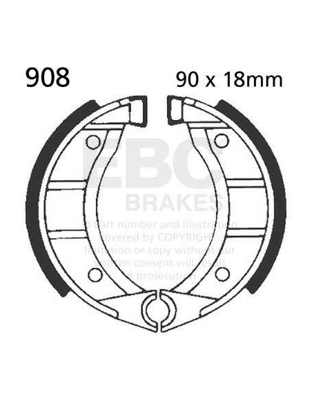 Machoires de frein EBC BRAKES 908 standards - PIAGGIO