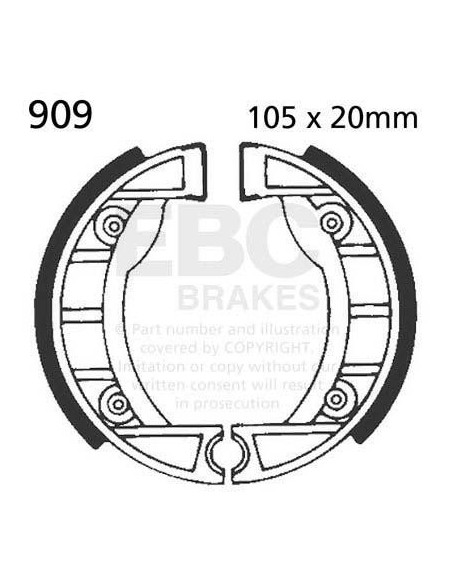 Machoires de frein EBC BRAKES 909 standards - PIAGGIO