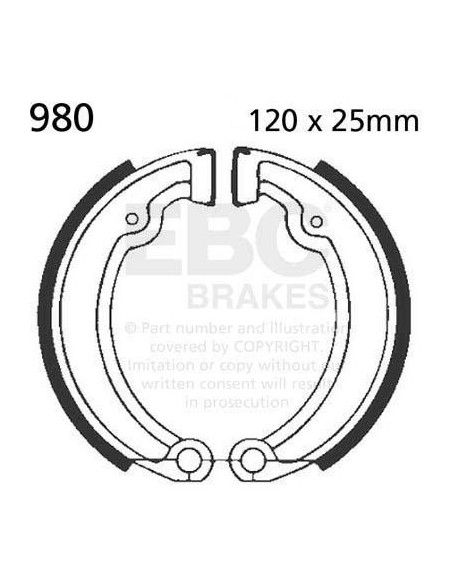 Machoires de frein EBC BRAKES 980 standards - MZ