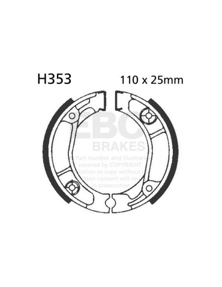 Machoires de frein EBC BRAKES H353 standards - PEUGEOT