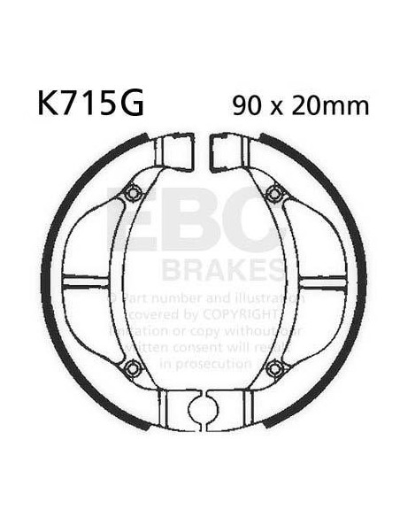 Machoires de frein EBC BRAKES K715G rainurées - KAWASAKI - SUZUKI