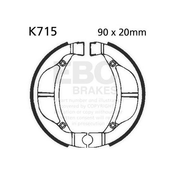 Machoires de frein EBC BRAKES K715 standards - KAWASAKI - SUZUKI
