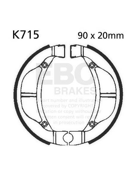 Machoires de frein EBC BRAKES K715 standards - KAWASAKI - SUZUKI