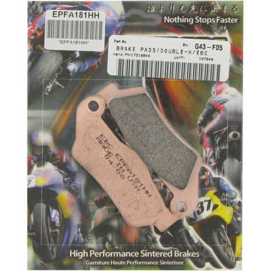 Plaquettes de frein EBC BRAKES EPFA181HH métal fritté - BMW - DUCATI - HUSQVARNA - KTM - YAMAHA
