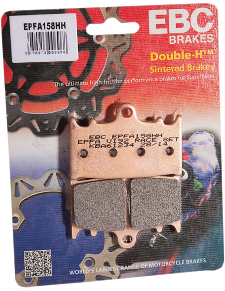 Plaquettes de frein EBC BRAKES EPFA158HH métal fritté - KAWASAKI - SUZUKI
