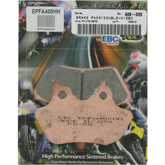 Plaquettes de frein EBC BRAKES EPFA400HH métal fritté - HARLEY DAVIDSON