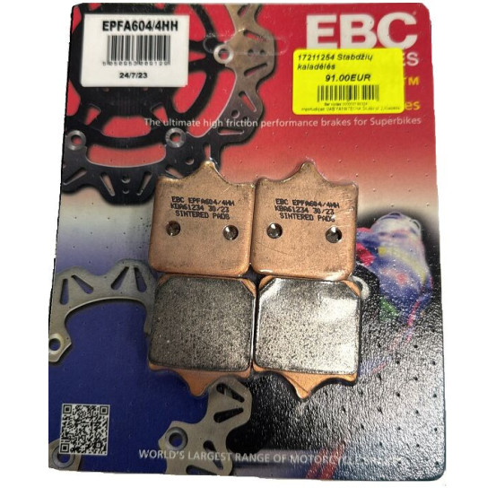 Plaquettes de frein EBC BRAKES EPFA604/4HH métal fritté - BMW - TRIUMPH