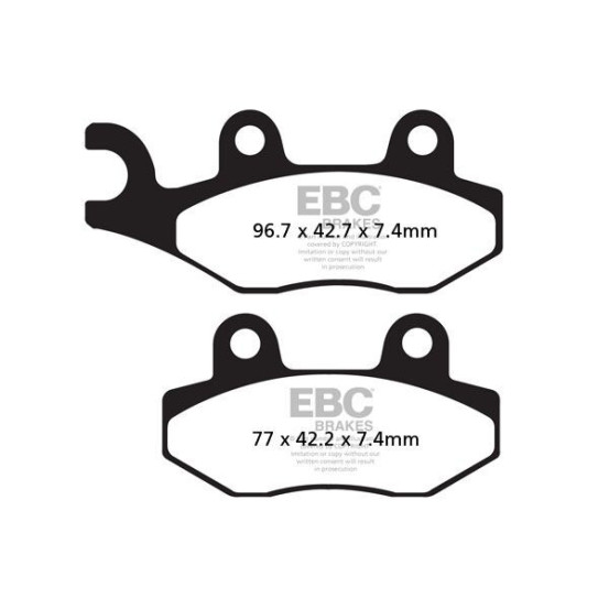 Plaquettes de frein EBC BRAKES FA135R métal fritté - CF MOTO - DERBI - FANTIC - HUSQVARNA - KAWASAKI - SUZUKI - YAMAHA