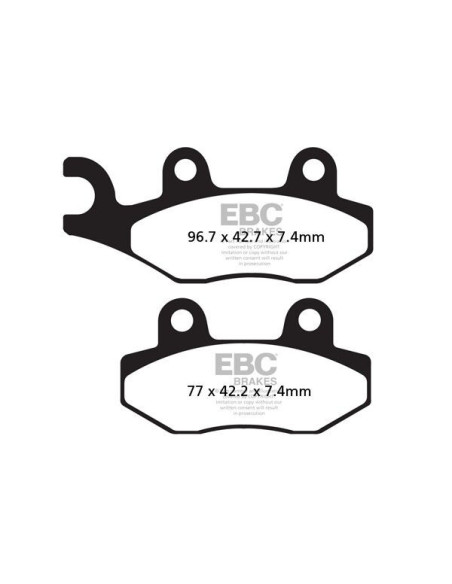 Plaquettes de frein EBC BRAKES FA135R métal fritté - CF MOTO - DERBI - FANTIC - HUSQVARNA - KAWASAKI - SUZUKI - YAMAHA