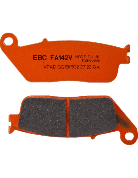 Plaquettes de frein EBC BRAKES FA142V semi métal fritté - HONDA - KAWASAKI - MASH - SUZUKI - TRIUMPH - YAMAHA - ZONTES