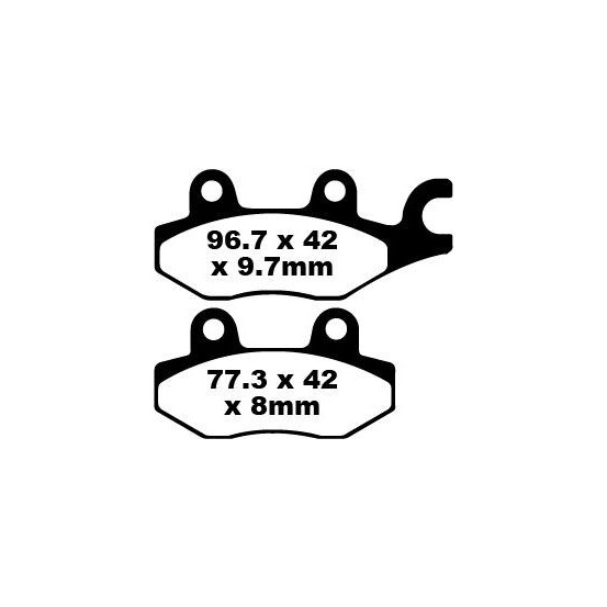 Plaquettes de frein EBC BRAKES FA165/2TT métal fritté - carbone - CAGIVA - HYOSUNG - SUZUKI - YAMAHA
