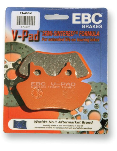 Plaquettes de frein EBC BRAKES FA244V semi métal fritté - APRILIA - BMW - DUCATI - KTM - VICTORY - YAMAHA - ZERO