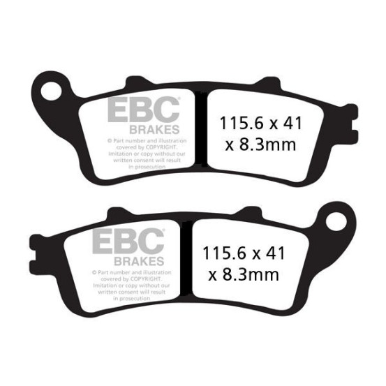 Plaquettes de frein EBC BRAKES FA261V semi métal fritté - HONDA