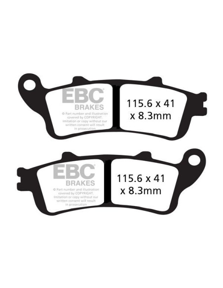 Plaquettes de frein EBC BRAKES FA261V semi métal fritté - HONDA