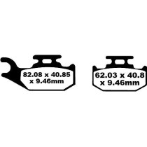 Plaquettes de frein EBC BRAKES FA317TT métal fritté - carbone - APRILIA - DERBI - HVA - KTM -PIAGGIO - SUZUKI - SYM - TRIUMPH