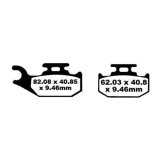 Plaquettes de frein EBC BRAKES FA317TT métal fritté - carbone - APRILIA - DERBI - HVA - KTM -PIAGGIO - SUZUKI - SYM - TRIUMPH