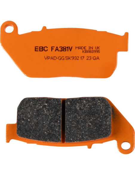 Plaquettes de frein EBC BRAKES FA381V semi métal fritté - HARLEY DAVIDSON