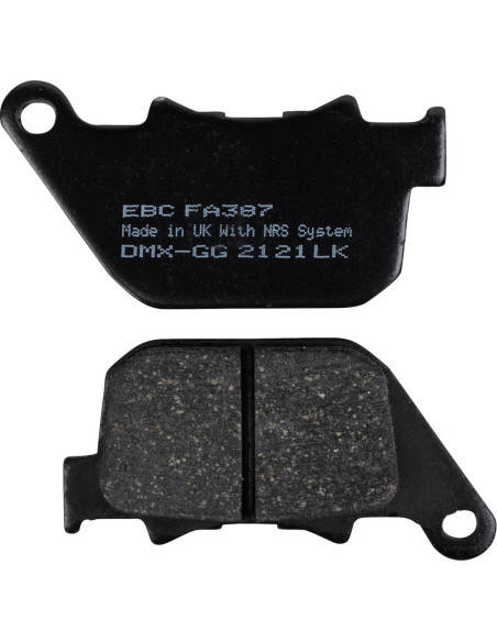 Plaquettes de frein EBC BRAKES FA387 organique - HARLEY DAVIDSON