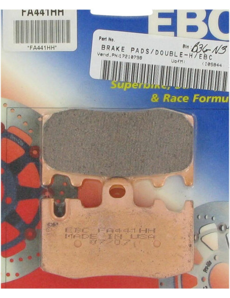 Plaquettes de frein EBC BRAKES FA441HH métal fritté - BMW